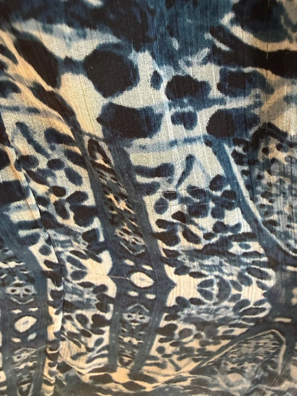 Abercrombie and Fitch mixed blue Boho Maxi dress Aztec Batik Print Sheer Medium